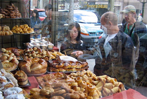 Bakery window photographed in Madrid